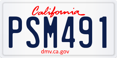 CA license plate PSM491