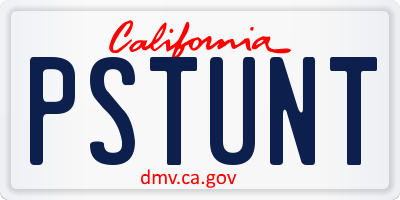 CA license plate PSTUNT