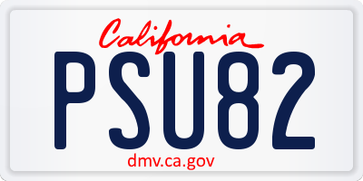 CA license plate PSU82