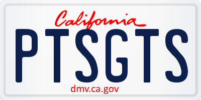 CA license plate PTSGTS