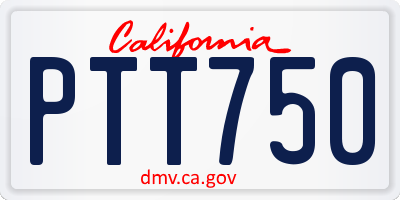 CA license plate PTT750