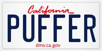 CA license plate PUFFER