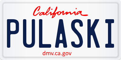 CA license plate PULASKI