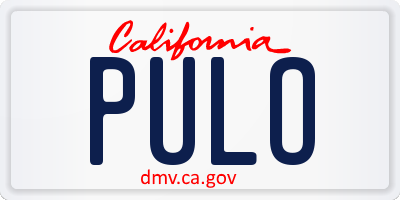CA license plate PULO