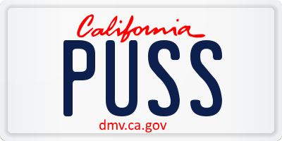 CA license plate PUSS