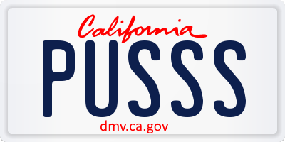 CA license plate PUSSS