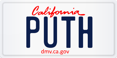 CA license plate PUTH