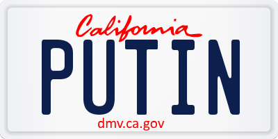 CA license plate PUTIN