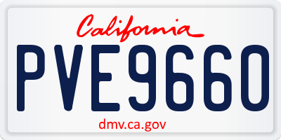 CA license plate PVE9660