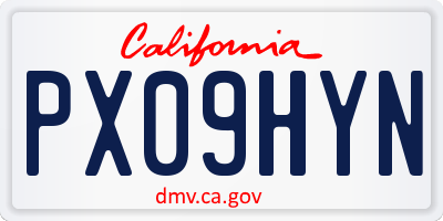 CA license plate PX09HYN