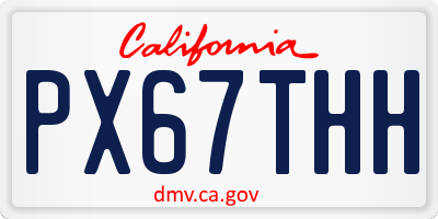 CA license plate PX67THH