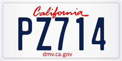 CA license plate PZ714