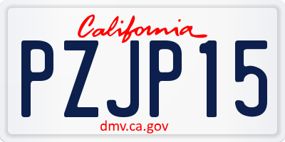 CA license plate PZJP15