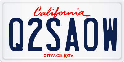 CA license plate Q2SAOW