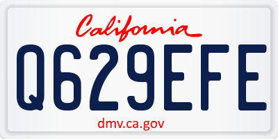 CA license plate Q629EFE