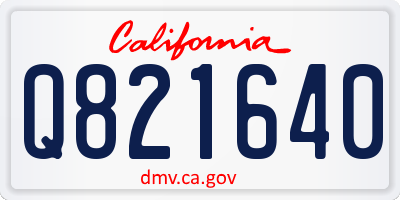CA license plate Q821640