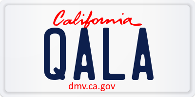 CA license plate QALA