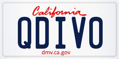 CA license plate QDIV0