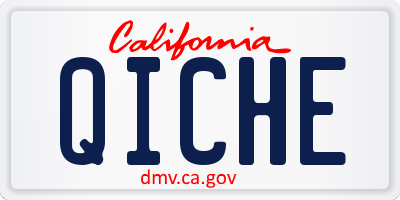 CA license plate QICHE