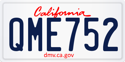 CA license plate QME752