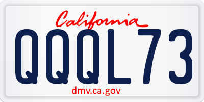 CA license plate QQQL73
