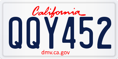 CA license plate QQY452
