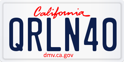 CA license plate QRLN40