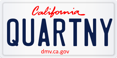 CA license plate QUARTNY