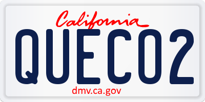 CA license plate QUECO2