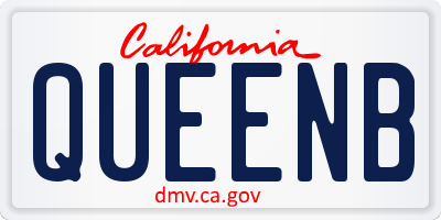 CA license plate QUEENB