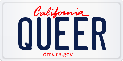 CA license plate QUEER