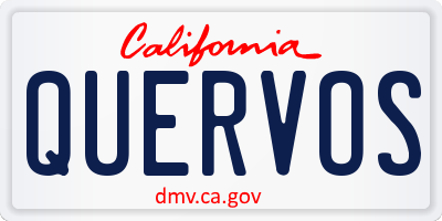 CA license plate QUERVOS