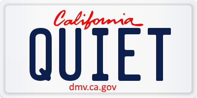 CA license plate QUIET