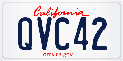 CA license plate QVC42