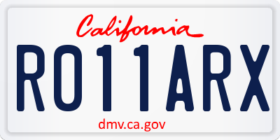CA license plate R011ARX