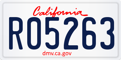 CA license plate R05263