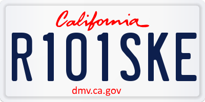 CA license plate R101SKE