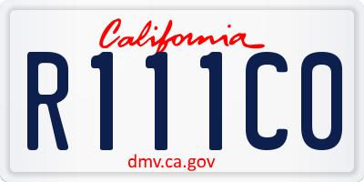 CA license plate R111C0