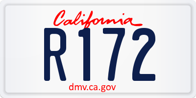 CA license plate R172