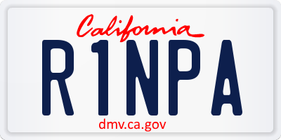 CA license plate R1NPA