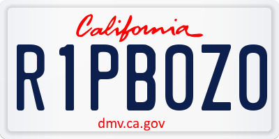 CA license plate R1PB0Z0