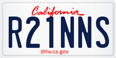 CA license plate R21NNS