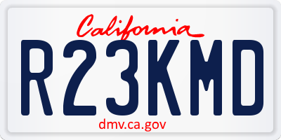 CA license plate R23KMD
