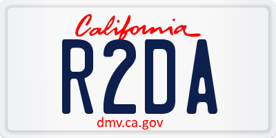 CA license plate R2DA