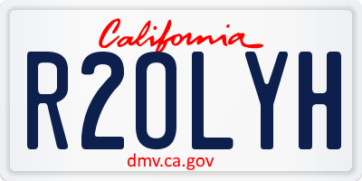 CA license plate R2OLYH