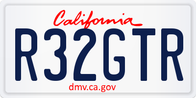 CA license plate R32GTR