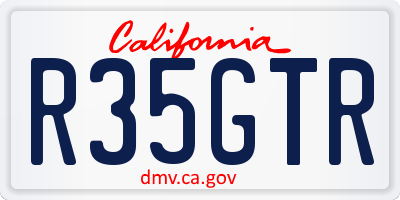 CA license plate R35GTR