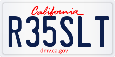 CA license plate R35SLT