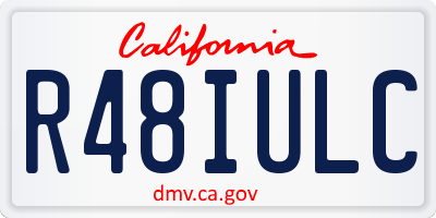 CA license plate R48IULC