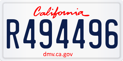 CA license plate R494496